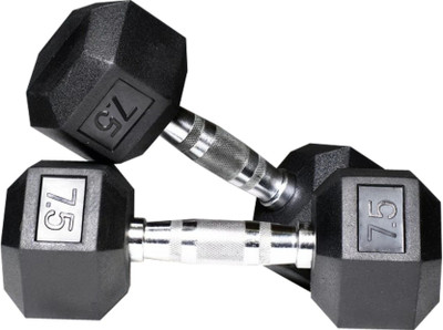wWAR Hexa Dumbbell Double Hexagon Hex Dumbbell 2x7.5KG Fixed Weight Dumbbell(15 kg)