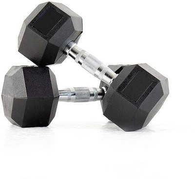 Firstchoice FIRST CHOICE RUBBER HEX DUMBBELLS Fixed Weight Dumbbell Fixed Weight Dumbbell(2.5 kg)