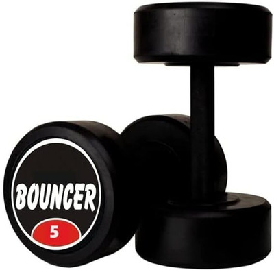 revup Premium Quality Rubber Coated Professional Rubber Bouncer Dumbbell Fixed Weight Dumbbell(10 kg)