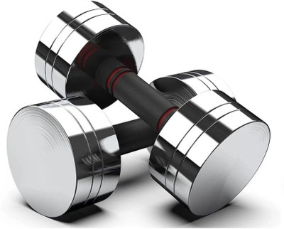 EXTREME FIT 2kgx2 Piece Steel Dumbbell Set Chrome Weights with Foam Handles Home Gym Workout Fixed Weight Dumbbell(4 kg)