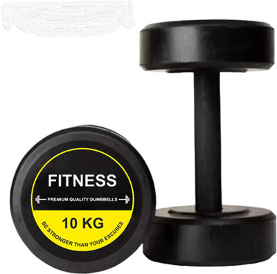 FITRXX Captain America Style Black & Yellow Rubber 10kgX 2 Fixed Weight Dumbbell(10 kg)