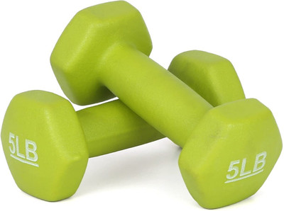 JIMWALT Half Coating Cast Iron Neoprene Fixed Weight Dumbbells (5 LB Each ) Fixed Weight Dumbbell(4.54 kg)