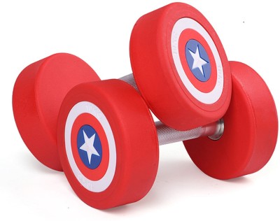 Arising Captain America Premieum Rubber Coated Dumbbell 5 kg (Set of 2 X 2.5 kg ) Fixed Weight Dumbbell(2.5 kg)