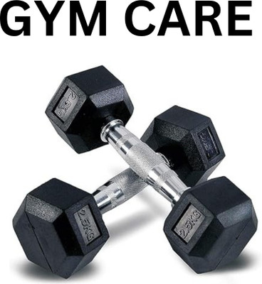 HouseOfCommon Hexa Dumbbells for gym workout fitness Cast iron handle Dumbbell-(2.5 x 2- 5 kg) Fixed Weight Dumbbell(2.5 kg)