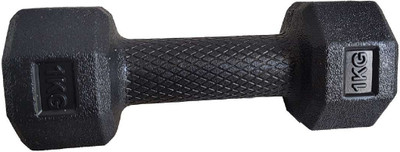 BOLDUP Hex Dumbbells Fixed Weight PVC Dumbbell Set for Home & Gym Workouts 2 pc1kg Fixed Weight Dumbbell(2 kg)