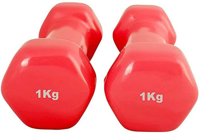 gamers hub Vinyl Coated Dumbbells - Highly Durable Hexagon Dumbbells Fixed Weight Dumbbell(1 kg)