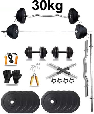 DCS Pro FITNESS 30kg Dumbbell Set + FITNESS ACCESSORIES - Best for HOME FITNESS Adjustable Dumbbell(30 kg)