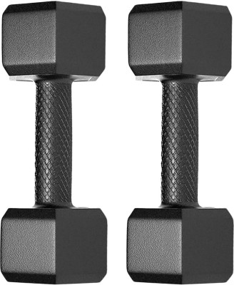 SKE PVC (Hex Shape) Dumbbells (1 Kg X 2 = 2 Kg) Pack of 2 for Home Gym Equipment Fixed Weight Dumbbell(2 kg)