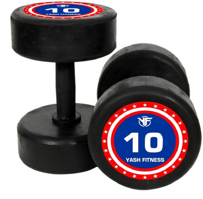 yash fitness 10_kg Rubber Dumbbell Fixed Weight Dumbbell(12 kg)