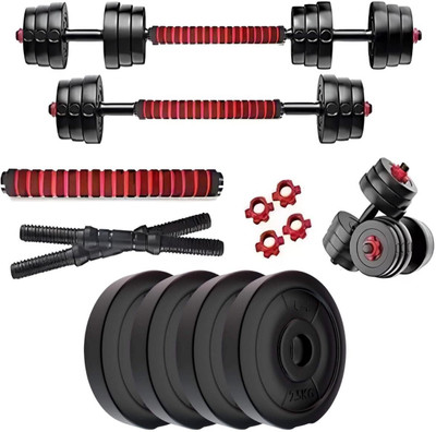 WILORA 10 kg 3 in 1 Expandable-Convertible 10KG Dumbbells Set and Fitness Kit Home Gym Combo