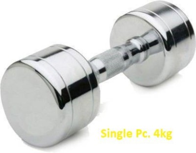 GYM KART Set of (4 Kg X 1 Pc) Premium Quality Steel Chrome Plated Fixed Weight Dumbbell(4 kg)