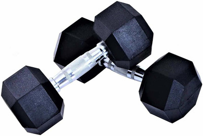 HouseOfCommon 2.5 Kg Hexagon Dumbbells (Set of 2) for Home, Gym Workout Fixed Weight Dumbbell(5 kg)