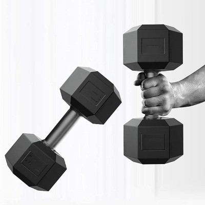 AMAN FIT PVC Set 5KG X 2 PCS, 1 Pair , Hex , Home Gym Fixed Weight Dumbbell(5 kg)