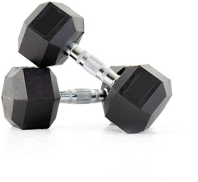 HouseOfCommon FIRST CHOICE RUBBER HEX DUMBBELLS Fixed Weight Dumbbell Fixed Weight Dumbbell(2.5 kg)