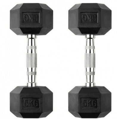 gamers hub Hex Dumbbell Fixed Weight Dumbbell(5 kg)