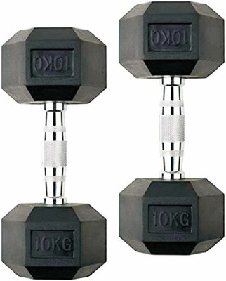 gamers hub hexa dumbbell set of 10kg (10kgx2) for home & Commercial Fixed Weight Dumbbell(20 kg)