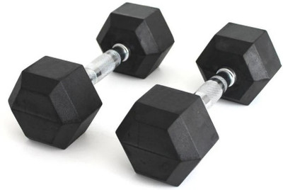 wWAR 2.5kg PAIR (2.5kg * 2pcs. = 5kg) Professional HEX Shape Premium Quality Rubber Fixed Weight Dumbbell(5 kg)