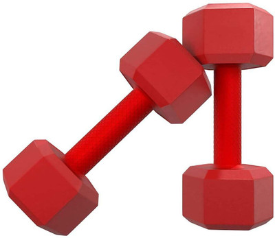ABB INITIO GYM PVC Dumbbell Set 1KG X 2 PCS, 1 Pair Dumbbells, Hex Dumbbells, Home Gym Fixed Weight Dumbbell(1 kg)