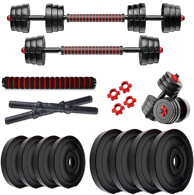 WILORA 3in1 convertible 8kg (2kgx4) set home gym & Adjustable Dumbbell Black Bar & Plate Combo(8 kg)