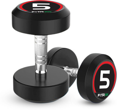 FITRXX Set Of 5.1 KGX2 High Quality Rubber Professional Bouncer Fixed Weight Dumbbell(10.1 kg)