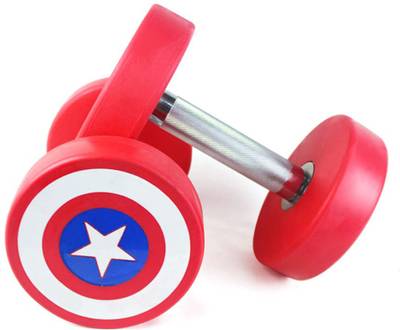BREAK & BUILD Captain America 10KG Dumbbell Set for GYM (5kg X 2) Fixed Weight Dumbbell