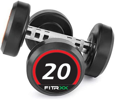 FITRXX Set Of 20KGX2 High Quality Rubber Professional Bouncer Fixed Weight Dumbbell(20 kg)