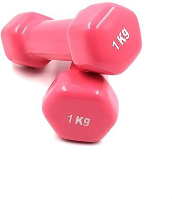 Forgesy Set of 2, 1 kg Pink Fixed Weight Dumbbell(1 kg)