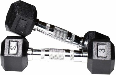 PSP SPORTS Hexa Dumbbells, 3 Kg Pair Rubber Coated Professional Hex Dumbbell Set Fixed Weight Dumbbell(6 kg)