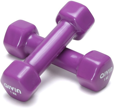 Aivin Strong Vinyl Coated Unisex Fixed Weight Dumbbell(1 kg)