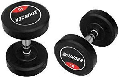 wWAR Premium Rubber Coated Bouncer Dumbbells Fixed Weight Dumbbell(10 kg)