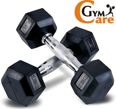 HouseOfCommon ® Hexa Dumbbells (2.5 kg X 2) 5 kg Set, Fitness Heavy Duty Solid Fixed Weight Dumbbell(2.5 kg)