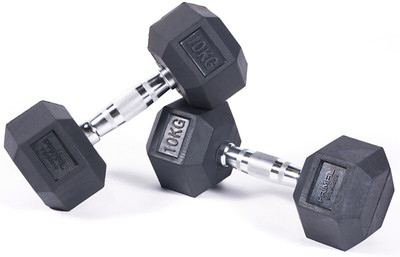 wWAR HEX DUMBBELL 2pcs * 10kg FOR GYM & HOME EXERCISE. Fixed Weight Dumbbell(20 kg)