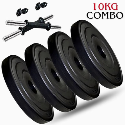 FIRE FITNESS Weight plates for home gym 10Kg pvc gym dumbbel set Black Wrist Weight(8 kg)