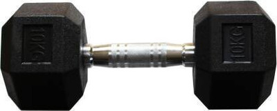 vnh SIngle Piece 10 Kg Hexa Rubber Coated Fixed Weight Dumbbell(10 kg)