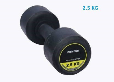 Fitness Kart Exclusive Premium Quality Rubber Dumbbell Set Of (2.5 kg X 1) Fixed Weight Dumbbell(2.5 kg)