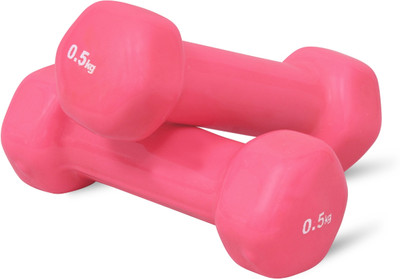 Dkr AGENCY Vinyl Dumbbell Pair for Home Workout | Compact Fitness Weights Fixed Weight Dumbbell(1 kg)