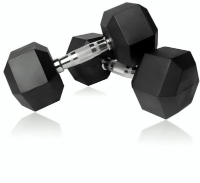 Vaquita Professional Premium Quality Hexa Dumbbell Set With Chrome Handle 5Kg Pair Fixed Weight Dumbbell(5 kg)