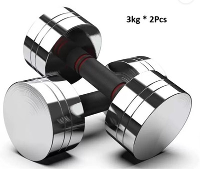 GYM KART Dumbbell Set 3 KG X 2 PCS, 1 Pair Dumbbells, Steel Dumbbells Fixed Weight Dumbbell(6 kg)