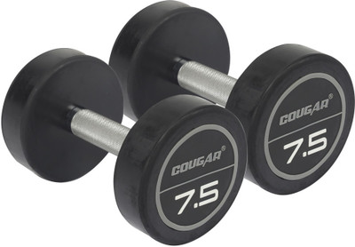 COUGAR Dumbbells , Bouncer Dumbbell , 7.5kg Pair Round Shaped, Steel & Rubber Blaze Fixed Weight Dumbbell(15 kg)