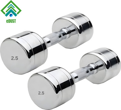 HouseOfCommon ™ Steel Dumbbells (2.5 kg X 2) 5 kg Set, Fitness Heavy Duty Solid Fixed Weight Dumbbell(2.5 kg)