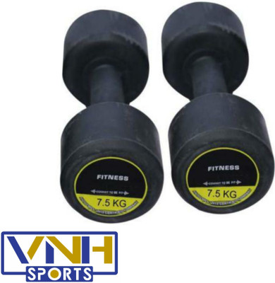 vnh Pair of 7.5Kg (7.5Kg X 2) Rubber Fixed Weight Dumbbell(15 kg)