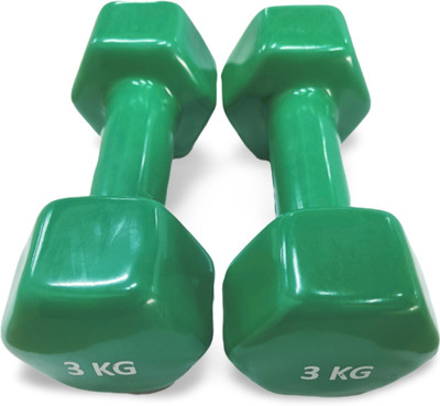 SRIDAYA Set of 3 Kg Vinyl Dumbbells for Men & Women (3kg x 2pcs = 6kg) Fixed Weight Dumbbell(3 kg)