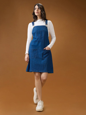 Globus Women A-line Blue Above Knee/Mid Thigh Length Dress