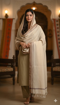 Hut Khadi Cotton Solid Women Dupatta