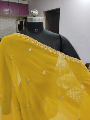 VLIPCARTZ Georgette Embroidered Women Dupatta