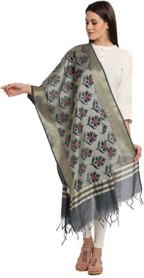 Morrio Cotton Blend, Art Silk Floral Print Women Dupatta