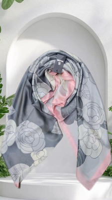 Aqcollection Pure Silk Floral Print Women Dupatta