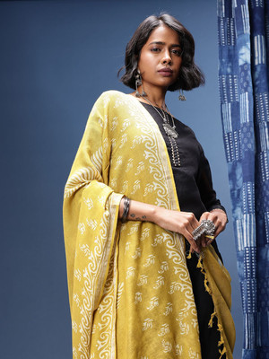 Taavi Pure Cotton Self Design Women Dupatta
