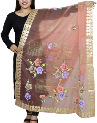 Way2Like Organza Floral Print Women Dupatta