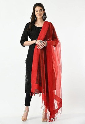 Queen silk Net Solid Women Dupatta